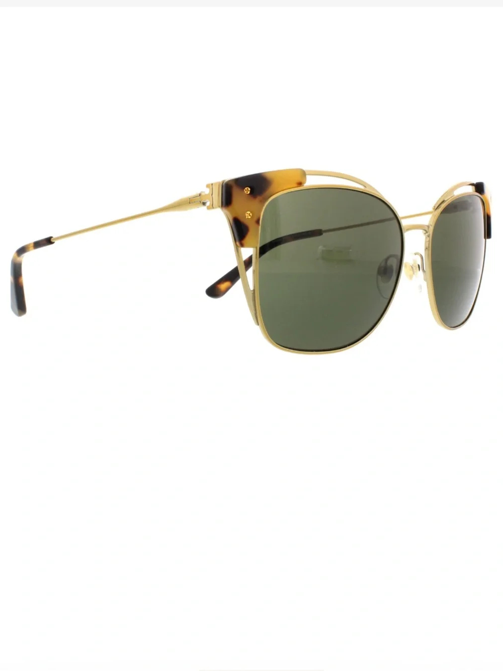 Tory Burch Tortoise Open Metal Frame Sunglasses Cat Eye Style TY6049